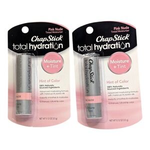 ChapStick Total Hydration Pink Nude 2 Pack Tinted Moisturizer Lip Balm 0.12‎ oz